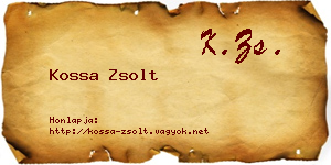 Kossa Zsolt névjegykártya